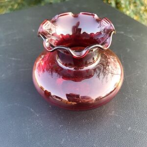 Vintage Anchor Hocking Ruby Red Glass Bud Vase